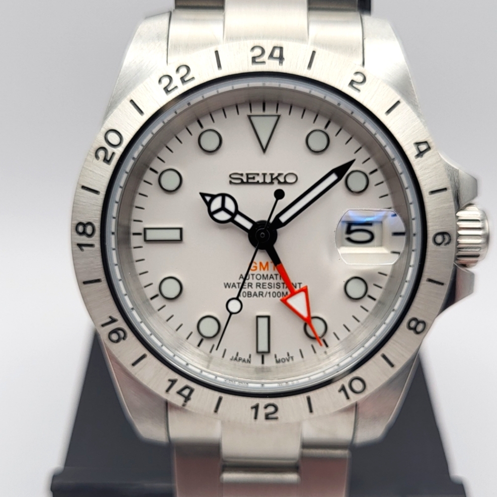 New Custom 40mm SeikoMod Automatic GMT Watch Explorer2 Homage